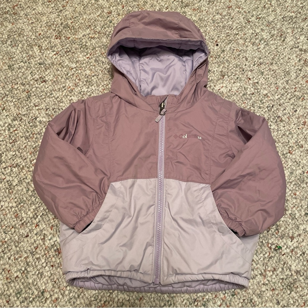Columbia Girls Two-Tone Mauve & Lavender Hooded Jacket